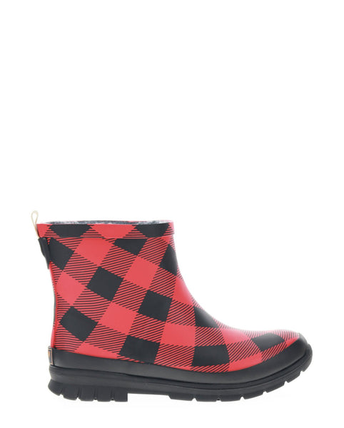 Women's Buffalo Faux Fur Ankle Rain Boot - Red - 6 US Womens - Red