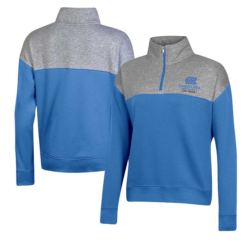 Women's Champion Carolina Blue North Carolina Tar Heels Color-Blocked Quarter-Zip Sweatshirt, Size: Large, Light