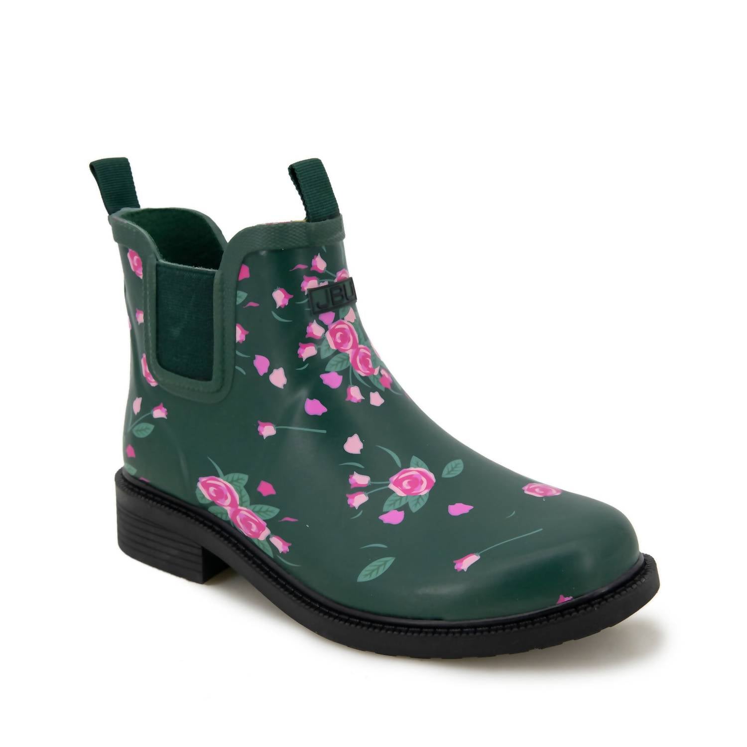 Women's Chelsea Floral Rain Boots In Green Floral Print