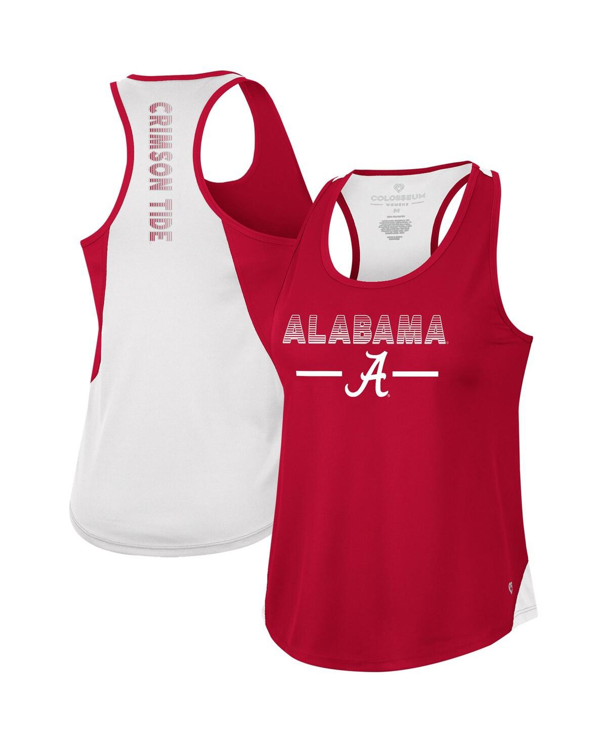 Women's Colosseum Crimson Alabama Crimson Tide Sachs 2-Hit Scoop Neck Racerback Tank Top - Crimson