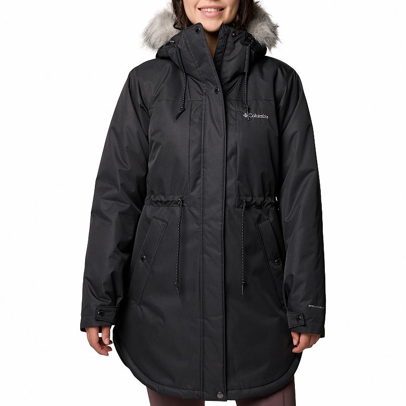 Women's Columbia Suttle Mountain II Mid Insulated Parka Jacket, Size: Large, Black