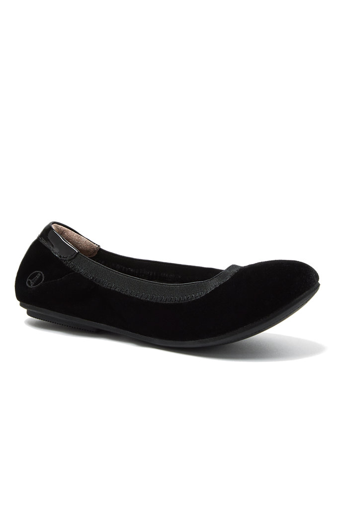 Women's Comfort Slip On Velvet Ballet Flats - Lands' End - Black - 6