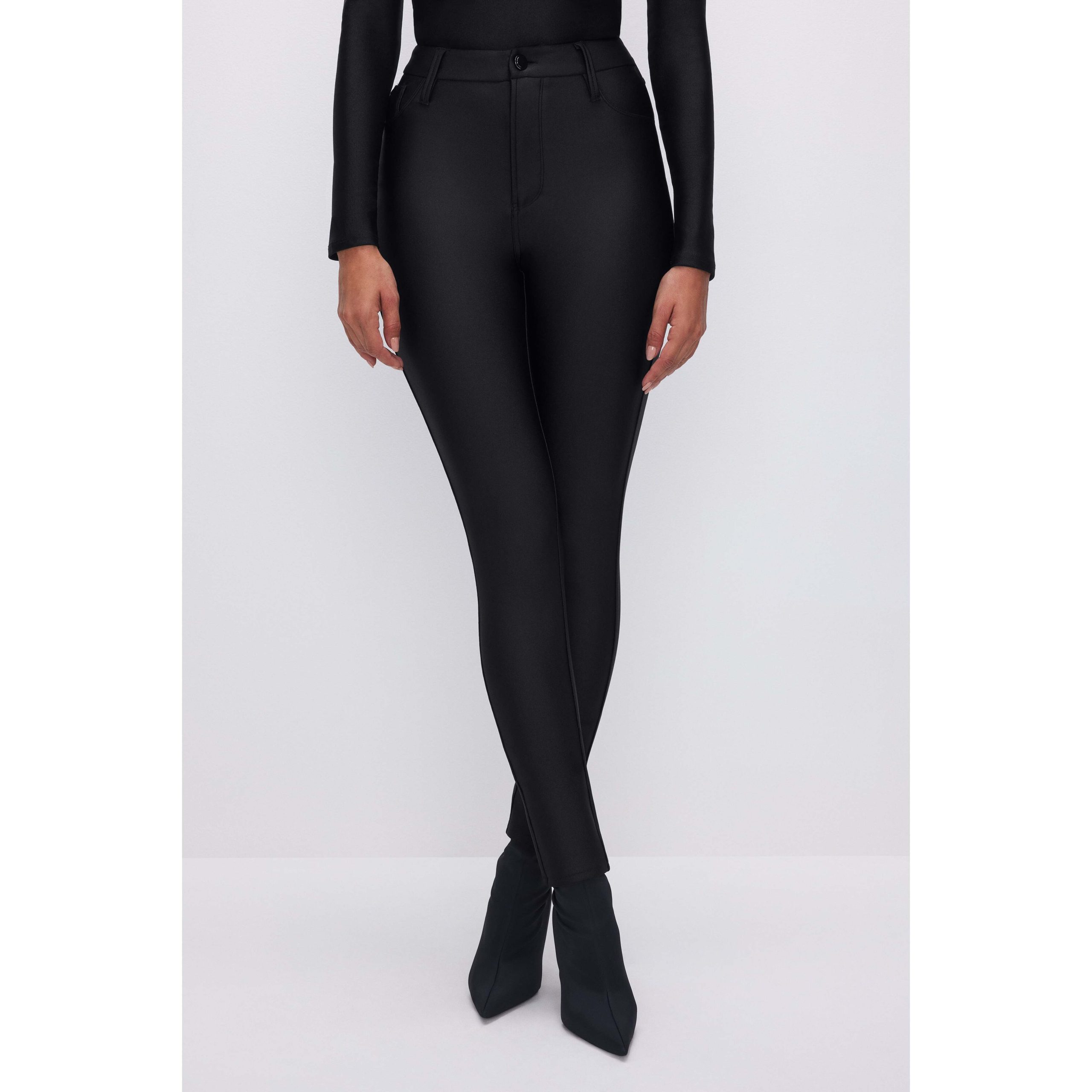 Women's Compression Shine Good Waist Leggings | Black, Size 2 | Good American by Khlo Kardashian