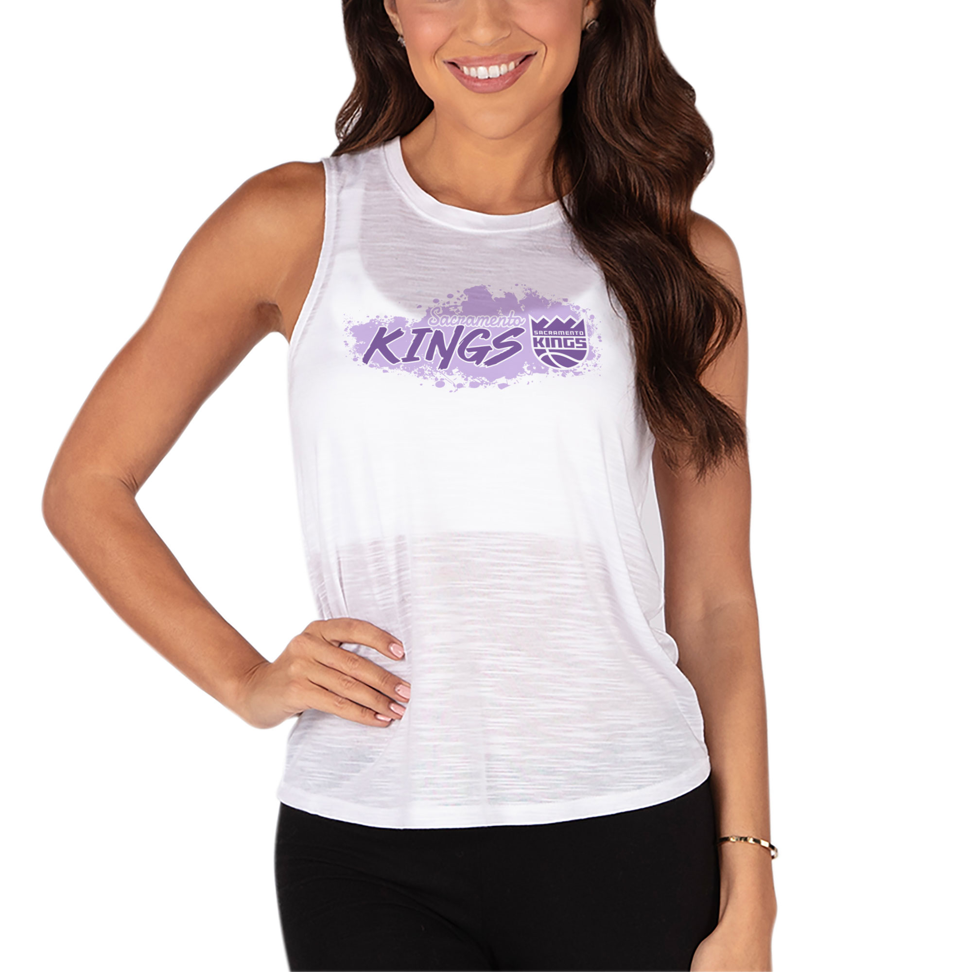 Women's Concepts Sport White Sacramento Kings Infuse Lightweight Slub Knit Tank Top