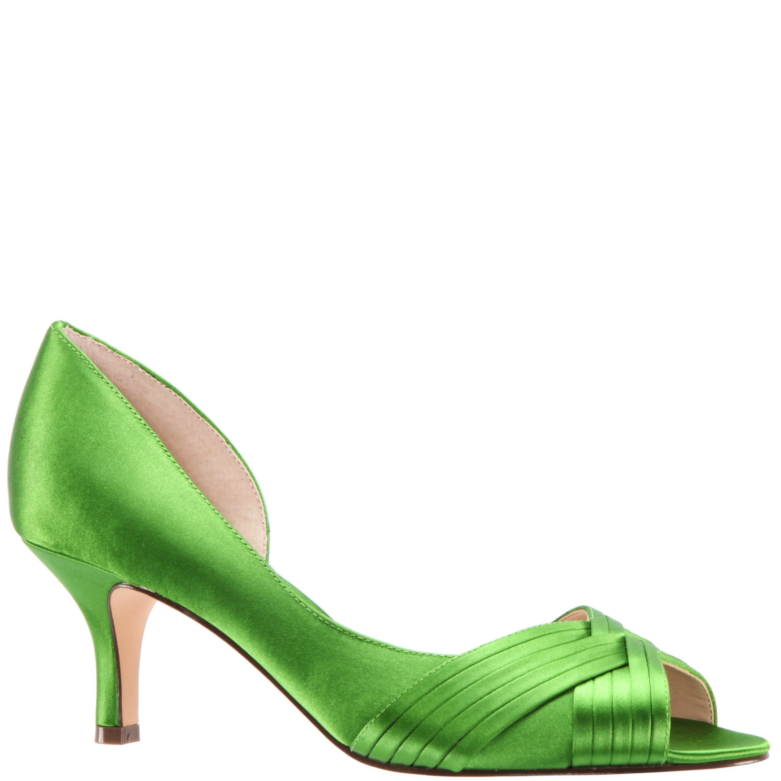 Womens Contesa Apple Satin Peep-Toe D'orsay Mid-Heel Dressy Pump | Nina Shoes