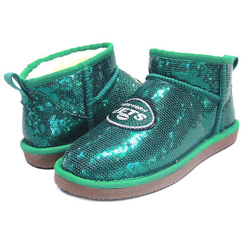 Women's Cuce Green New York Jets Sequin Ankle Boots, Size: 7