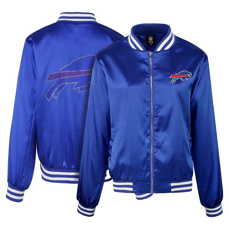 Women's Cuce Royal Buffalo Bills Rhinestone Full-Zip Varsity Jacket, Size: 2XL, Blue