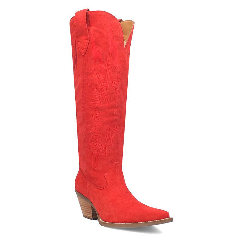 Women's Dingo Thunder Road Suede Boots, Size: 7, Red