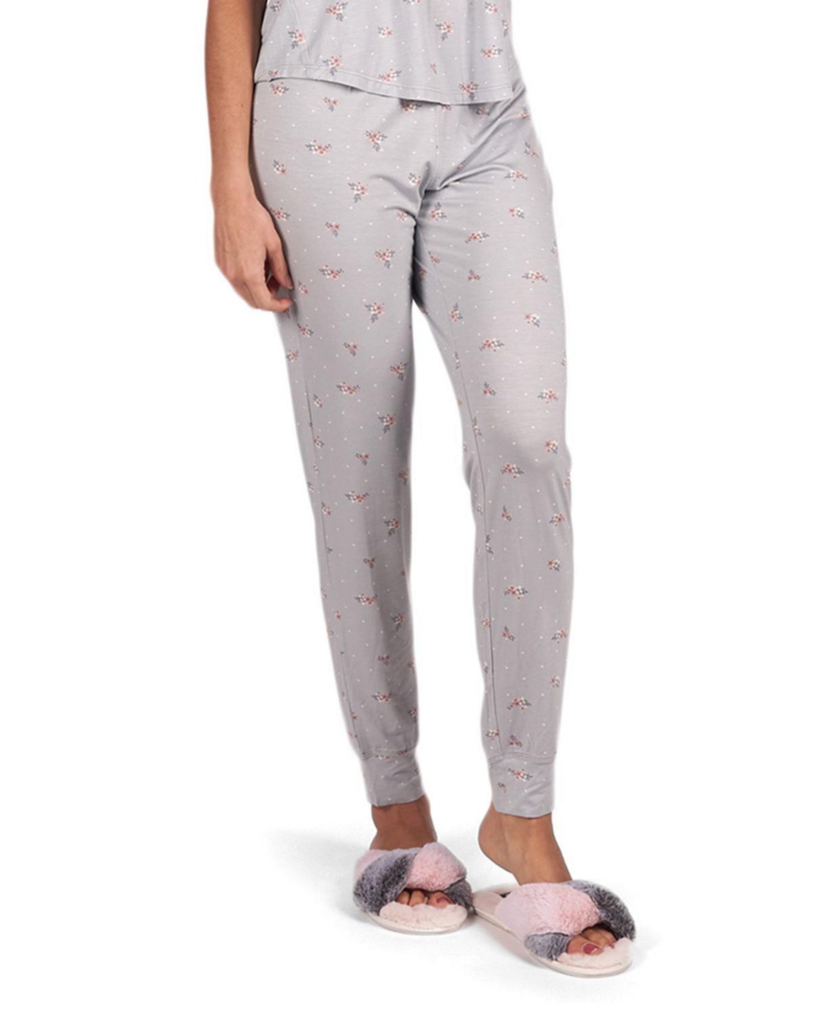 Women's Ditsy Floral Ultra-Soft Bamboo Blend Leggings - Gray