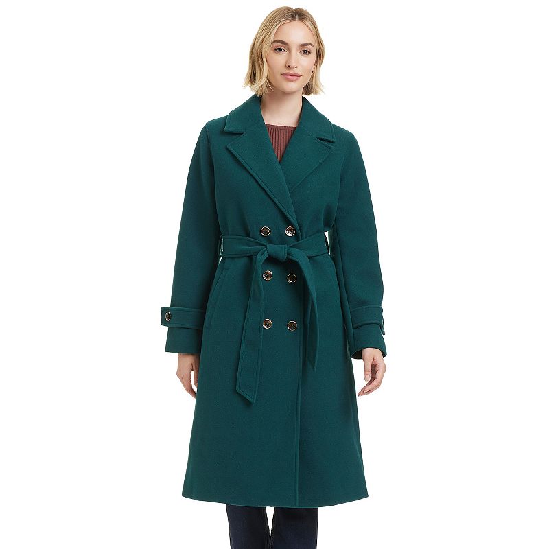 Women's Draper James Faux Wool Trench Coat, Size: Large, Green Green