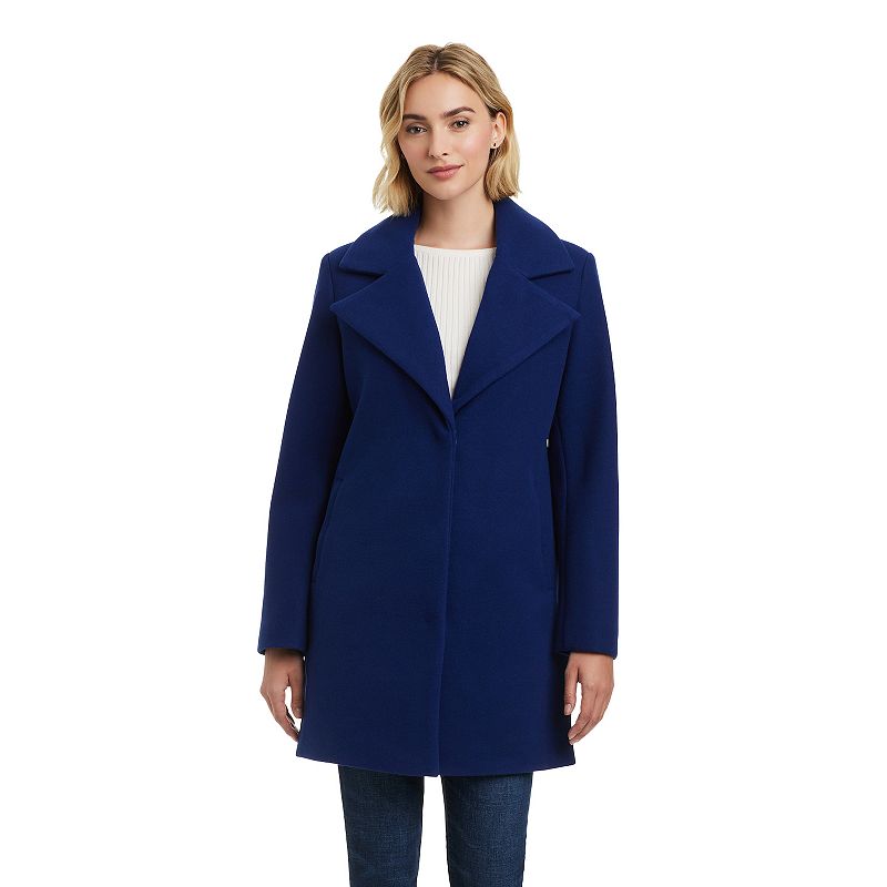 Women's Draper James Faux Wool Walker Coat, Size: Small, Dazzling Blue