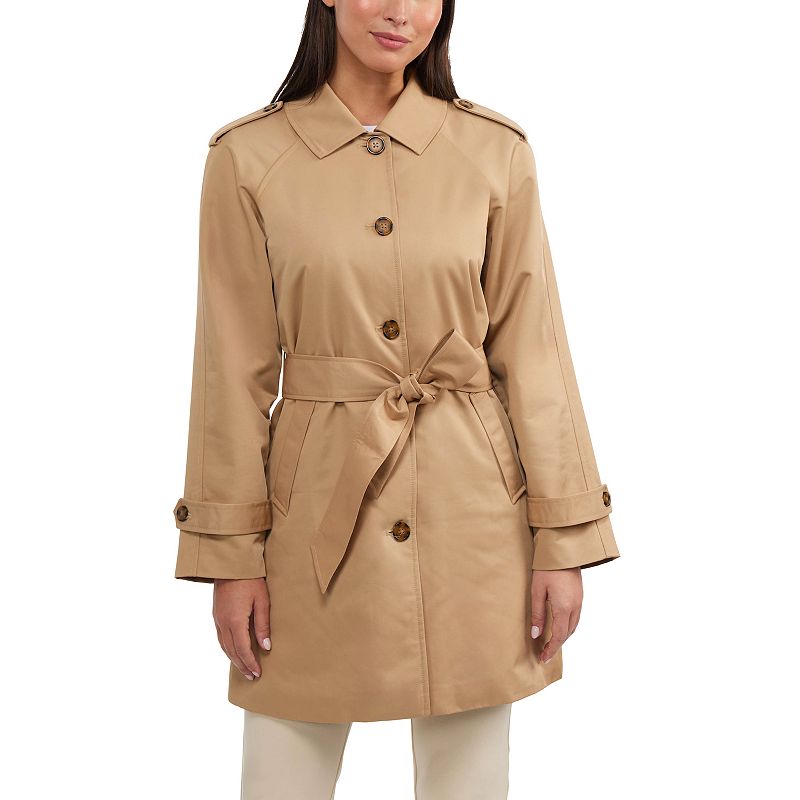 Women's Ellen Tracy Classic Trench Coat, Size: Medium, Classic Camel