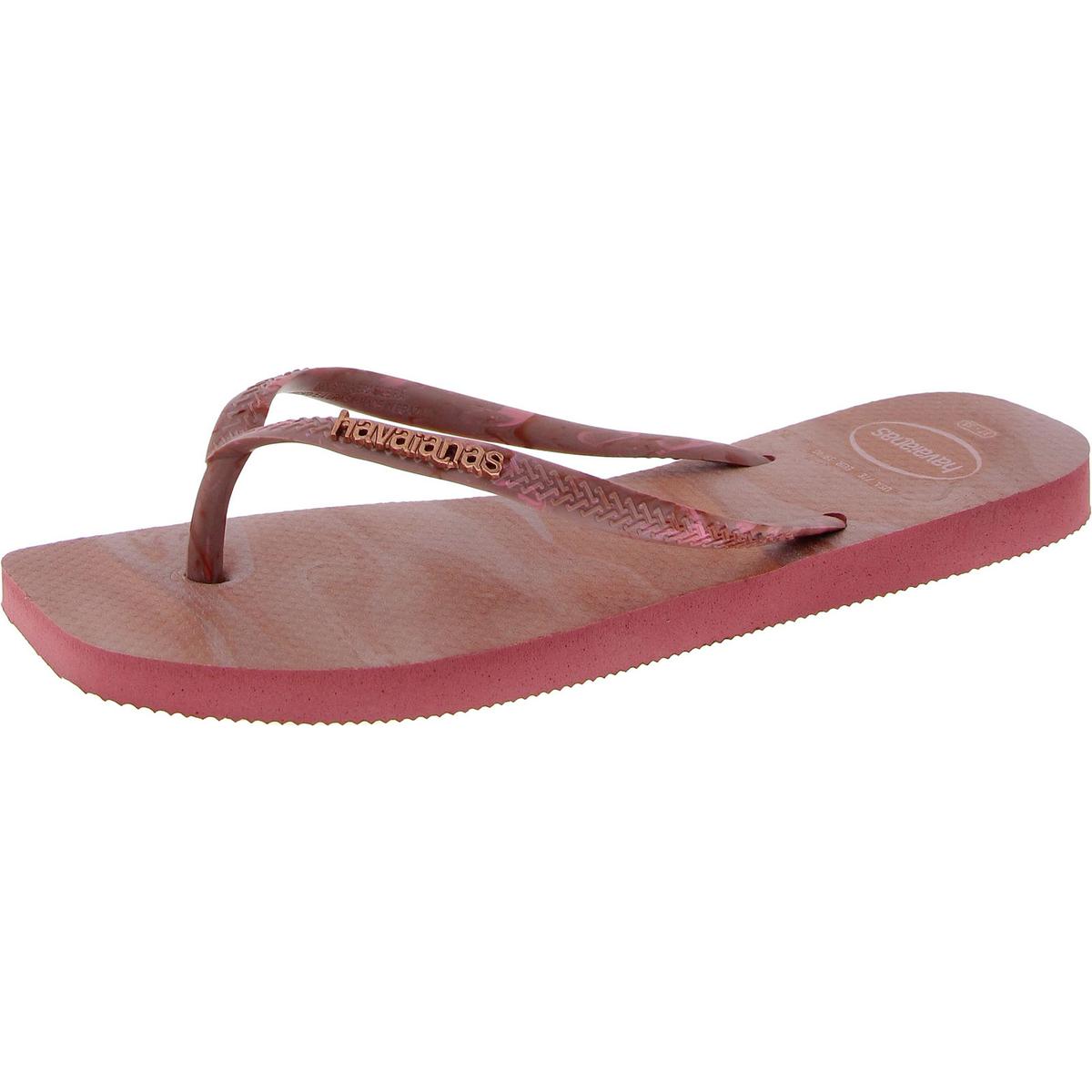 Womens Embellished Slip On Flip-Flops