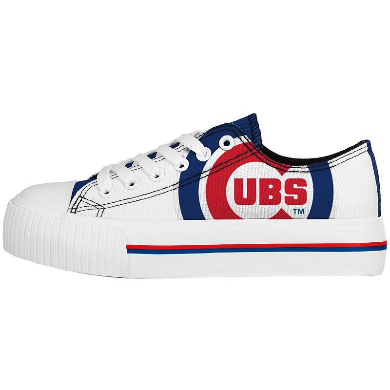 Women's FOCO Chicago Cubs Platform Canvas Shoes, Size: Small, Blue