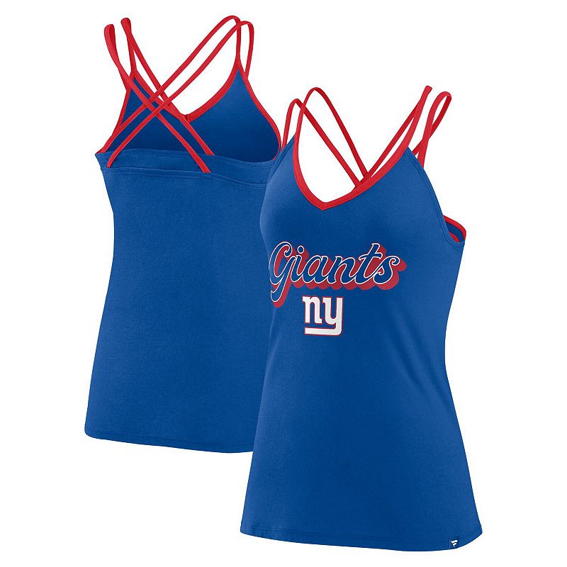 Women's Fanatics Royal New York Giants Go For It Strappy Crossback Tank Top, Size: XL, Blue