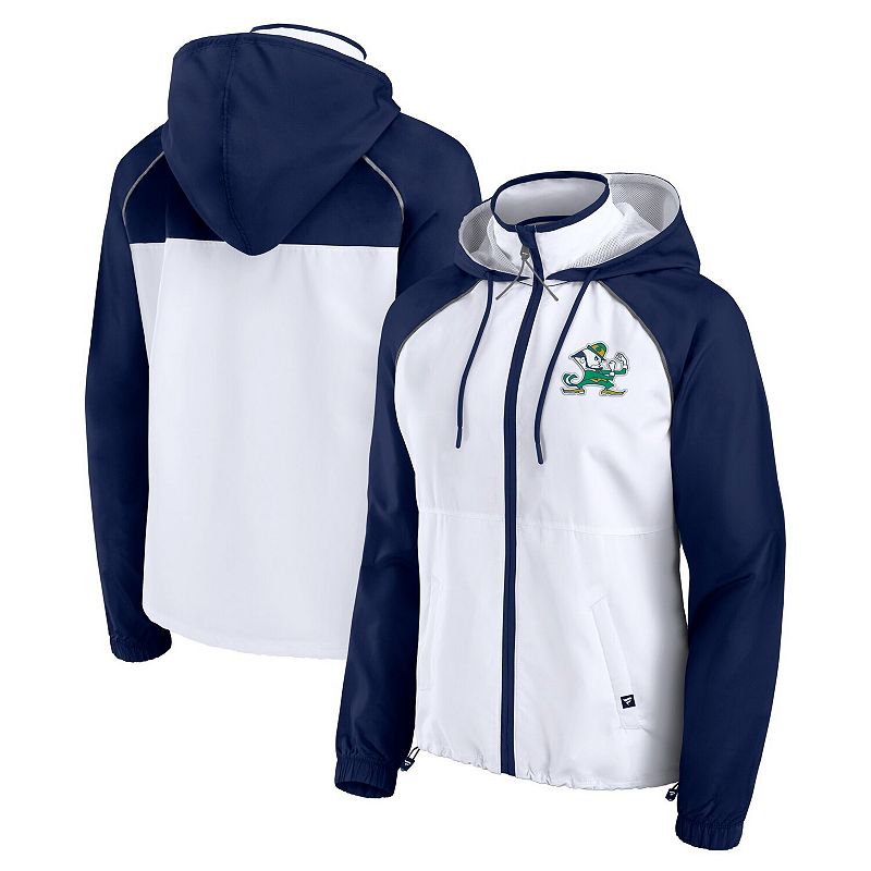 Women's Fanatics White Notre Dame Fighting Irish Full-Zip Anorak Hoodie Jacket, Size: Small