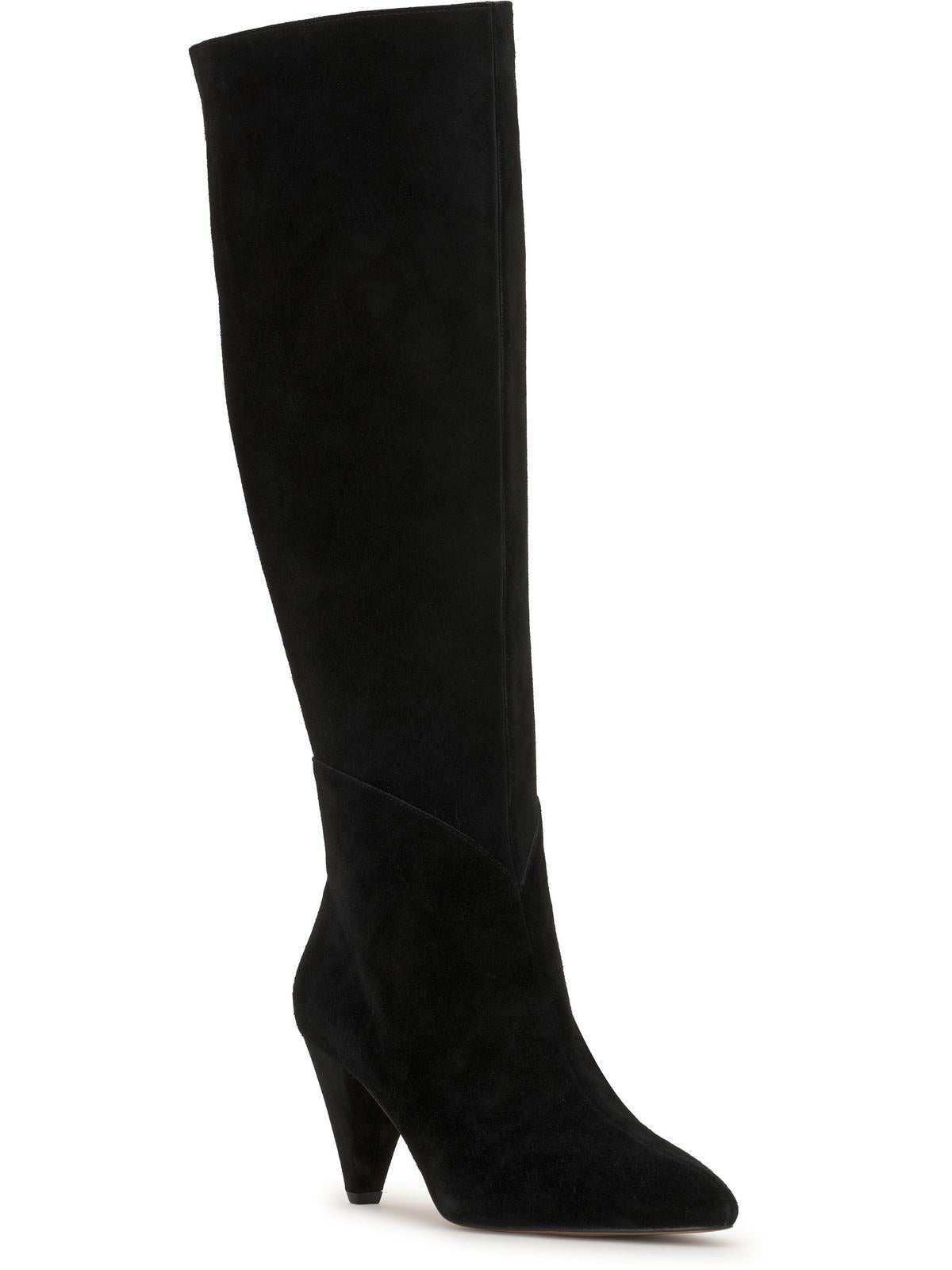 Womens Faux Suede Zipper Knee-High Boots