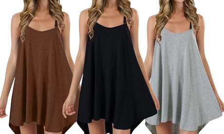 Womens Flowy Tunic Tops Summer Casual Camisoles Long Tank Tops 2X Grey