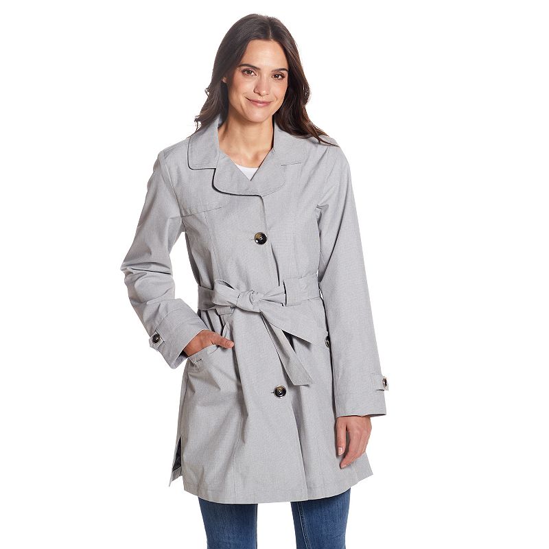 Women's Gallery Trench Coat, Size: Small, Black White