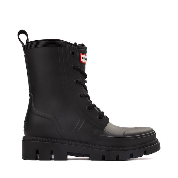 Womens Hunter Diana Lace-Up Rain Boot - Black