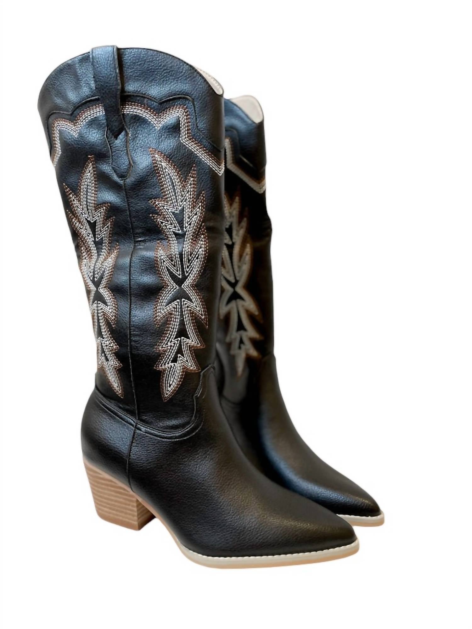 Women's Kick The Dust Up Tall Cowboy Boot In Black