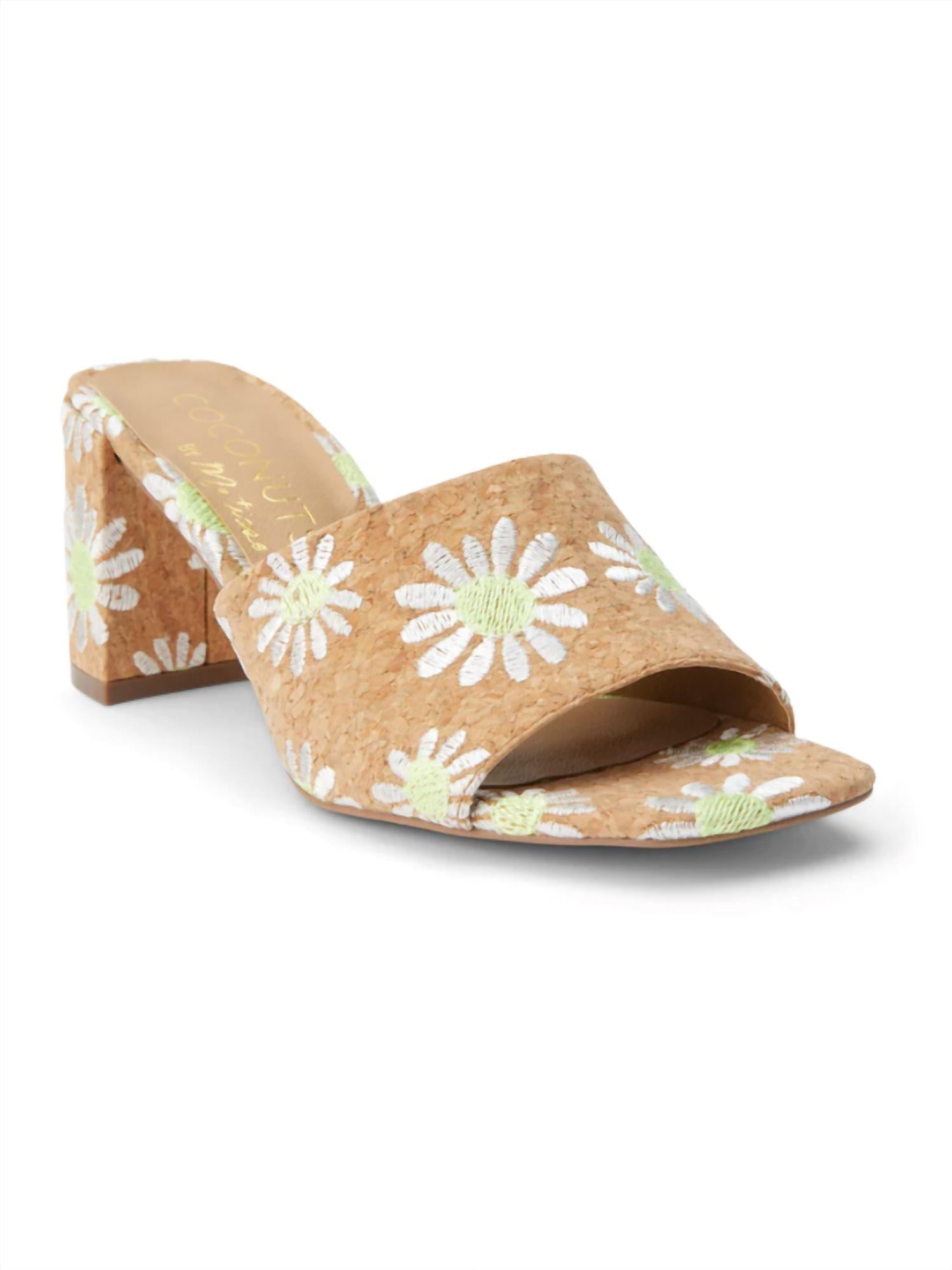 Women's Kristin Heeled Sandals In White Daisy