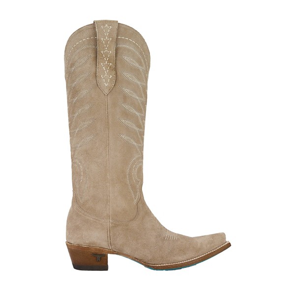 Women's Lane Squash Blossom Western Boots 7.5 Latte Suede