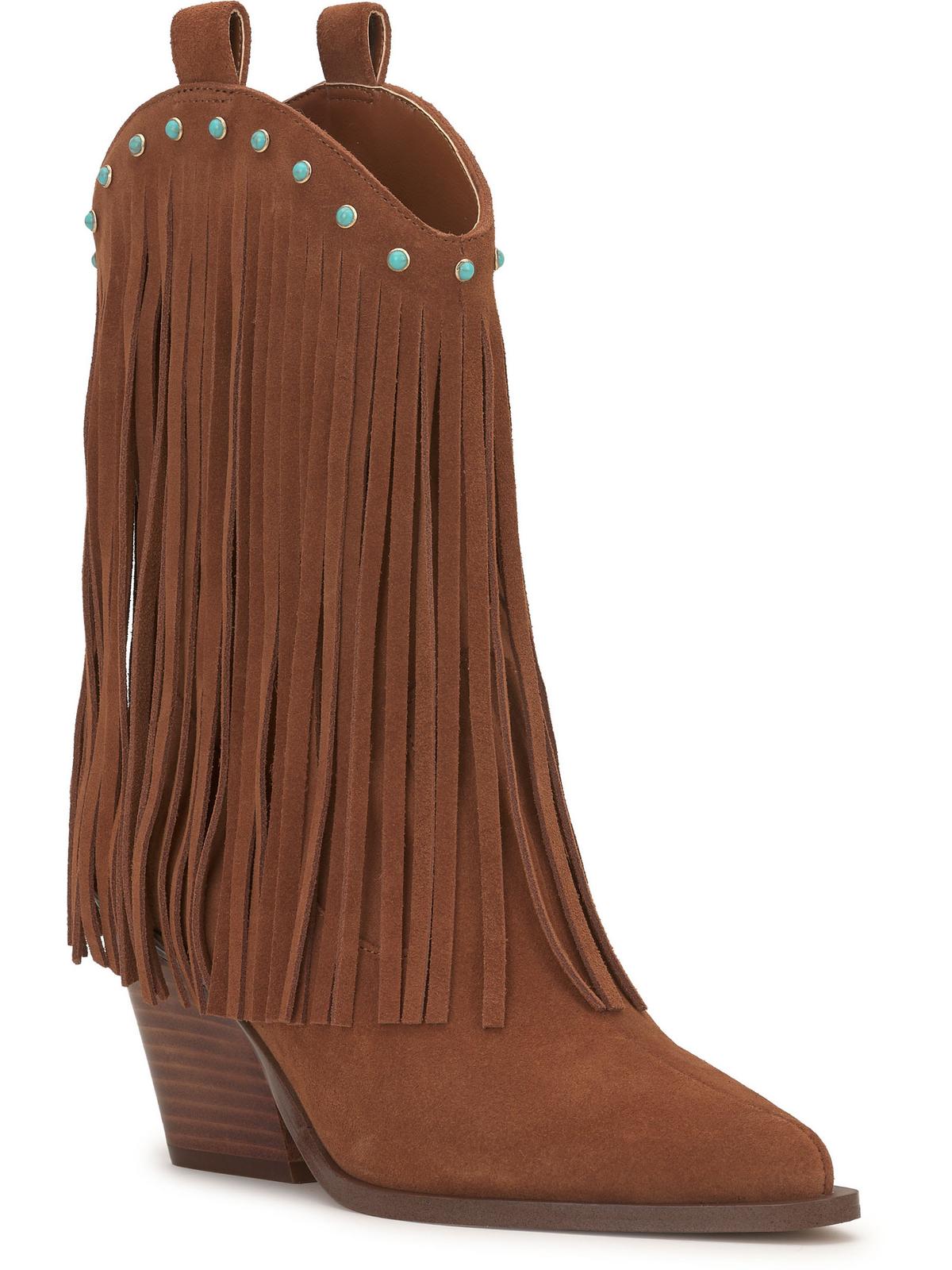 Womens Leather Fringe Cowboy, Western Boots