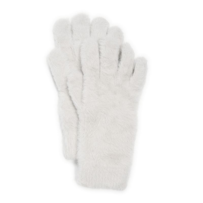 Women's MUK LUKS Eyelash Patterned Gloves, Sweatshirt Gray Heathe