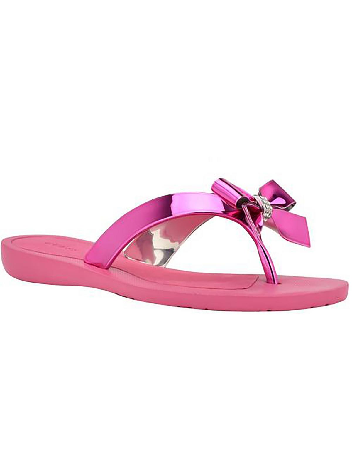 Womens Metallic Flat Flip-Flops