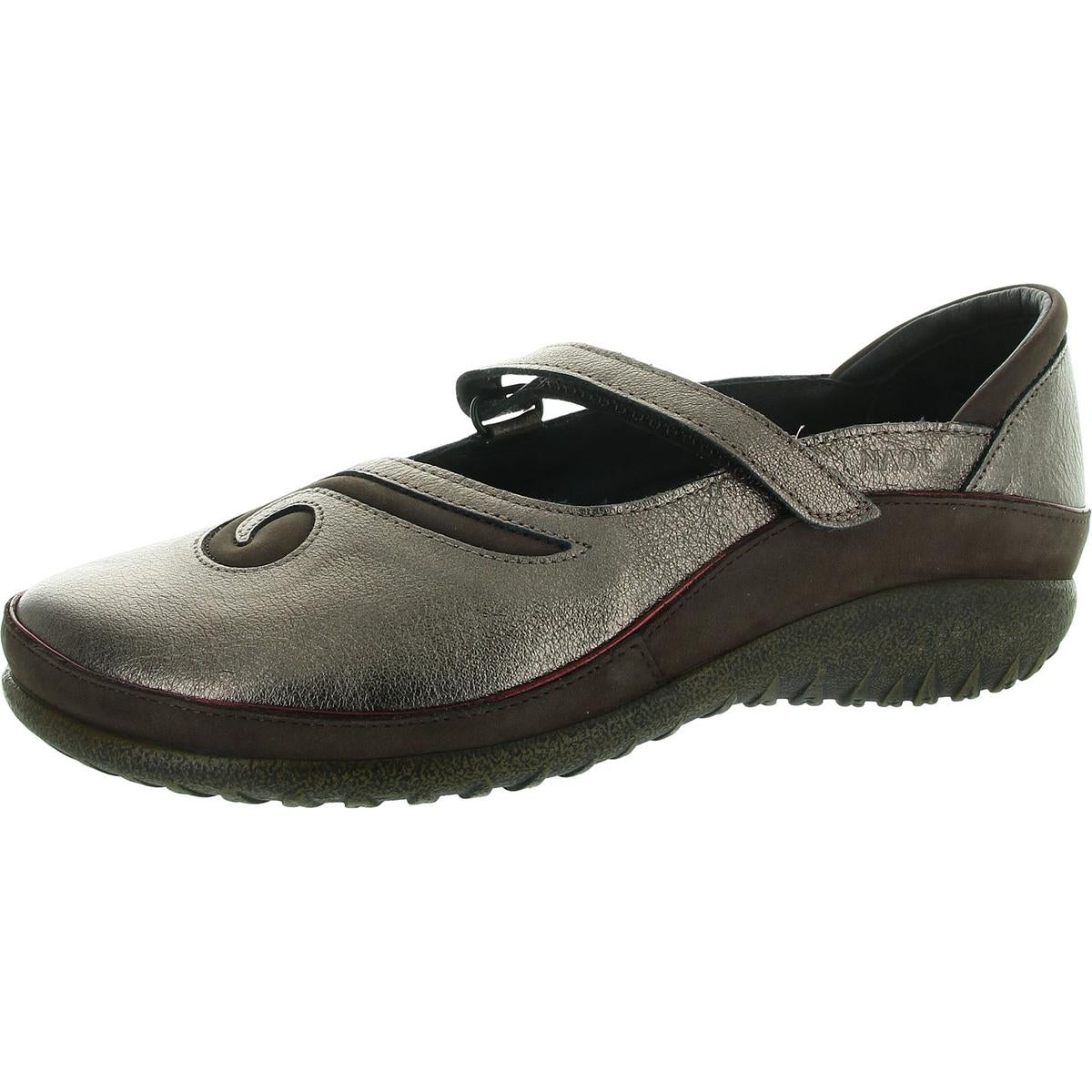 Womens Metallic Leather Mary Janes