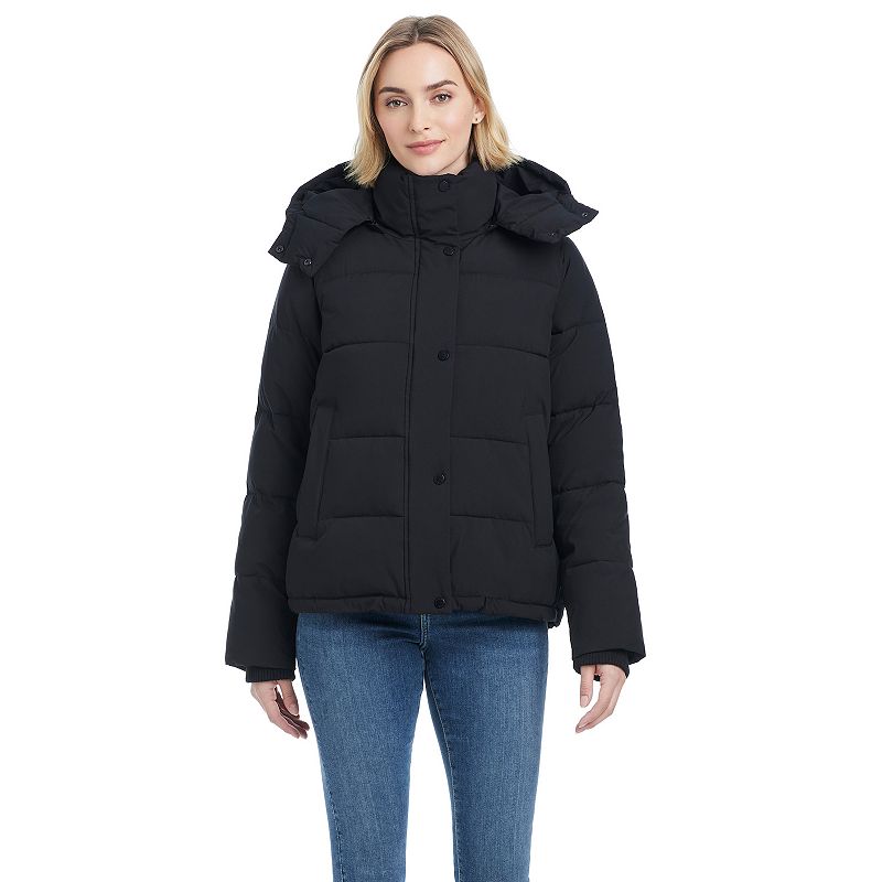 Women's Modern Supply by Sanctuary Hooded Puffer Coat, Size: XL, Black