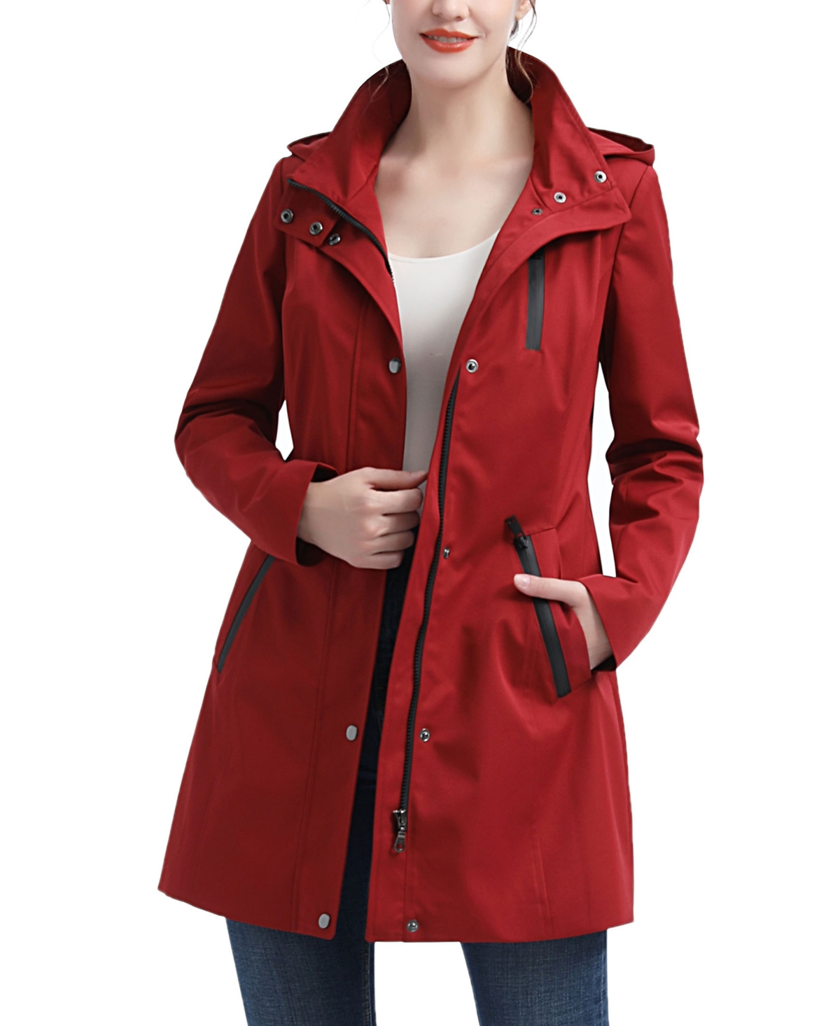 Women's Molly Water Resistant Hooded Anorak Jacket - Red