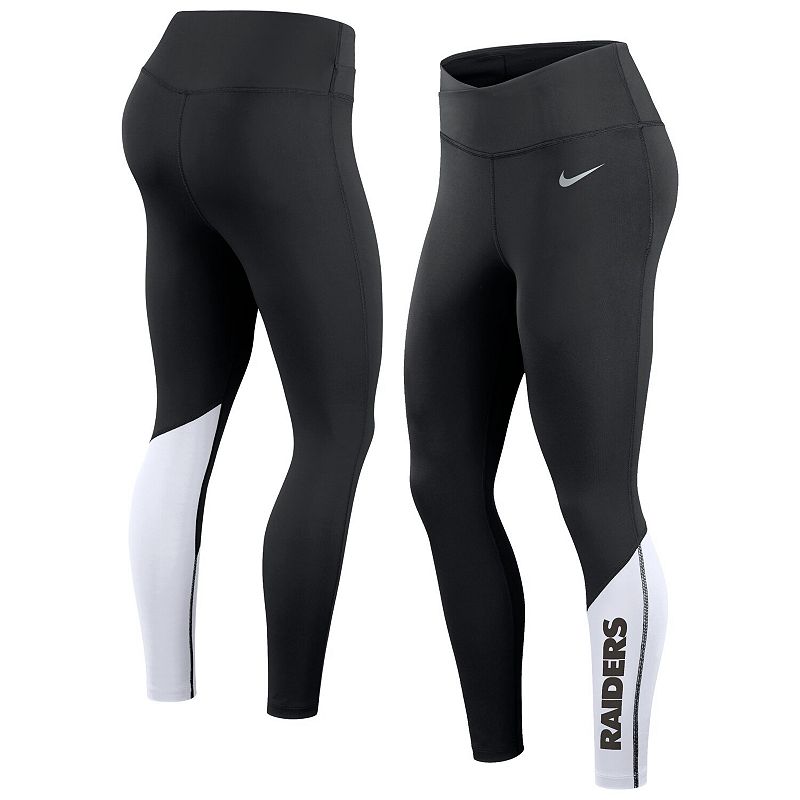 Women's Nike Black/White Las Vegas Raiders 7/8 Performance Leggings, Size: Small, Lvr Black