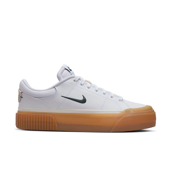 Women's Nike Court Legacy Lift Shoes 7 Regular White/Vintage Green-Gum Yellow-Sail