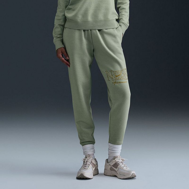 Women's Nike Sportswear Club Fleece Mid-Rise Joggers, Size: Medium, Green Horizon