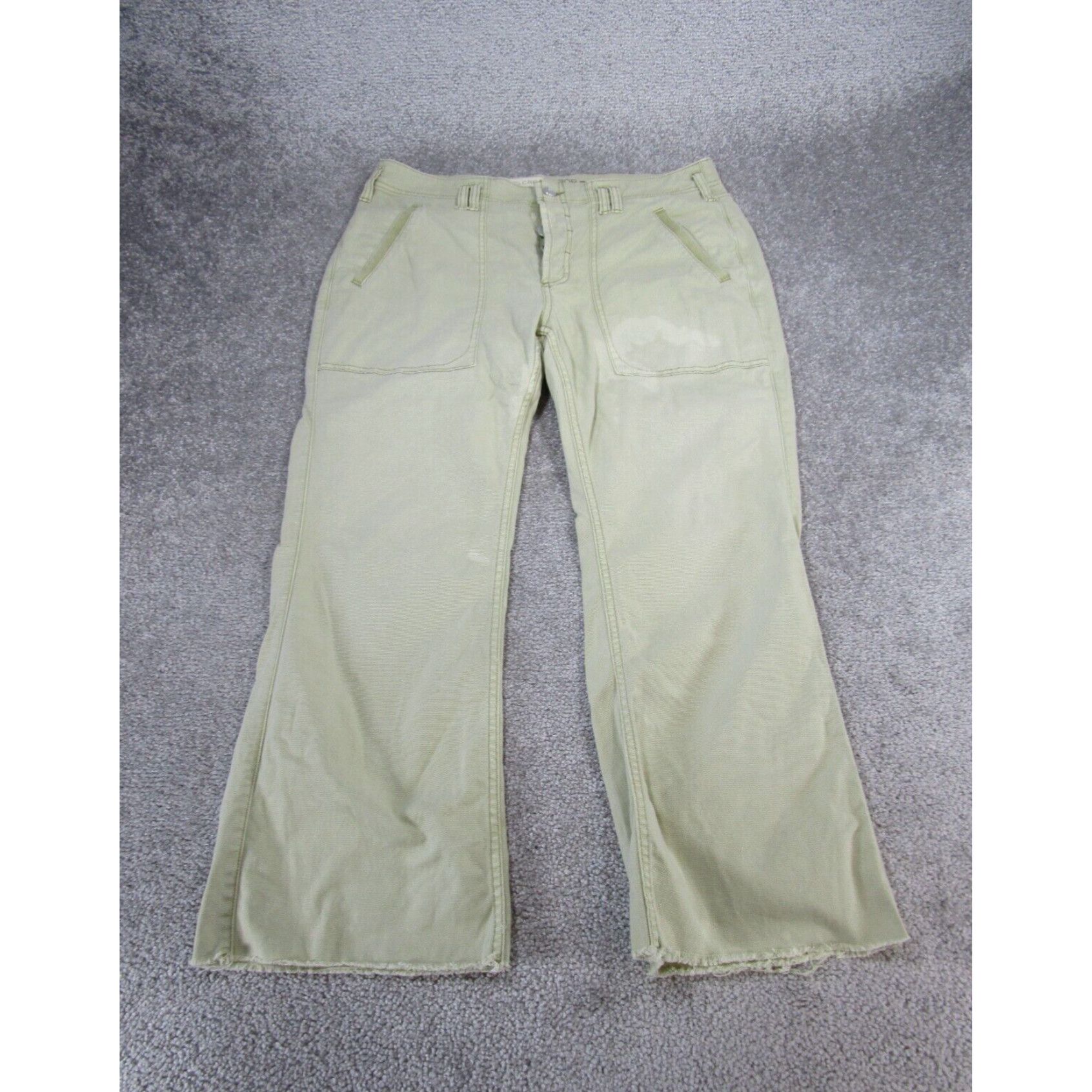 Womens Petite Khaki Button Fly Tailored Trousers From Pilcro By Anthropologie Size 30 in White