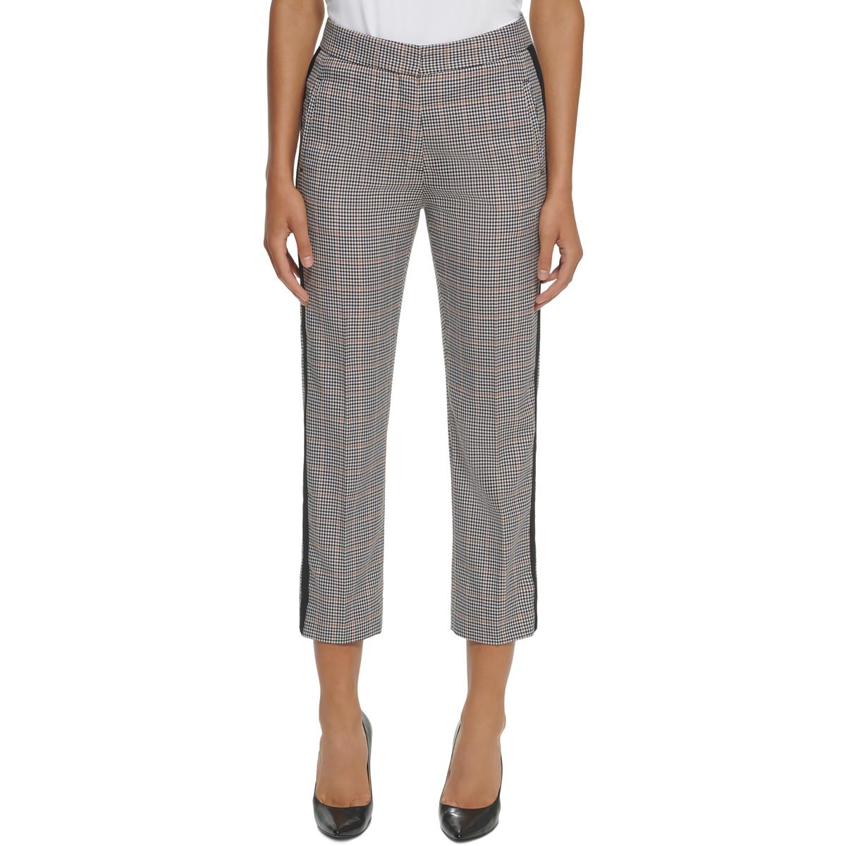 Womens Plaid Skinny Cropped Pants