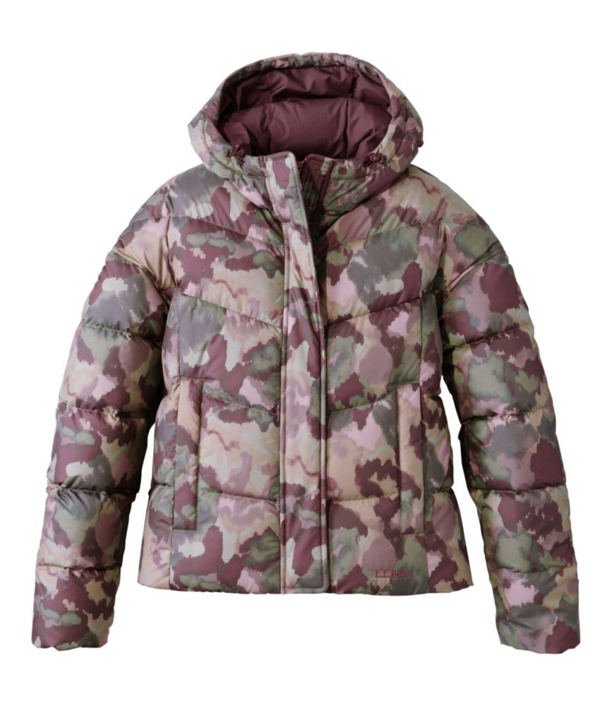 Women's Popham Puffer Jacket, Print Mauve Taupe Blurred Camo 1X, Synthetic L.L.Bean