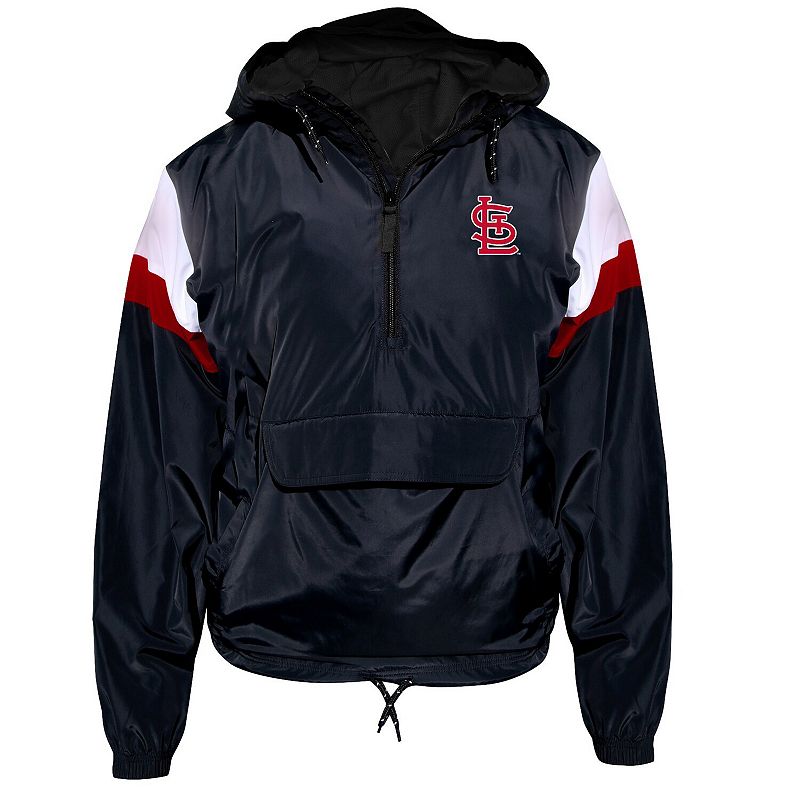 Women's Profile Navy St. Louis Cardinals Plus Size Anorak Quarter-Zip Hoodie, Size: 3XL, Black