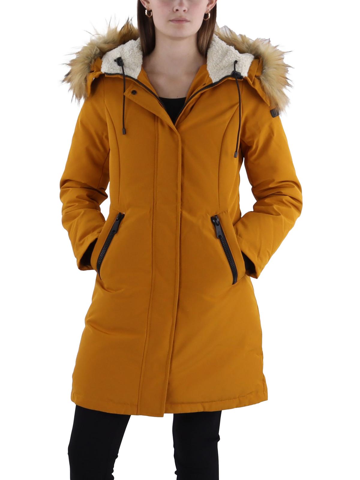 Womens Quilted Hooded Parka Coat