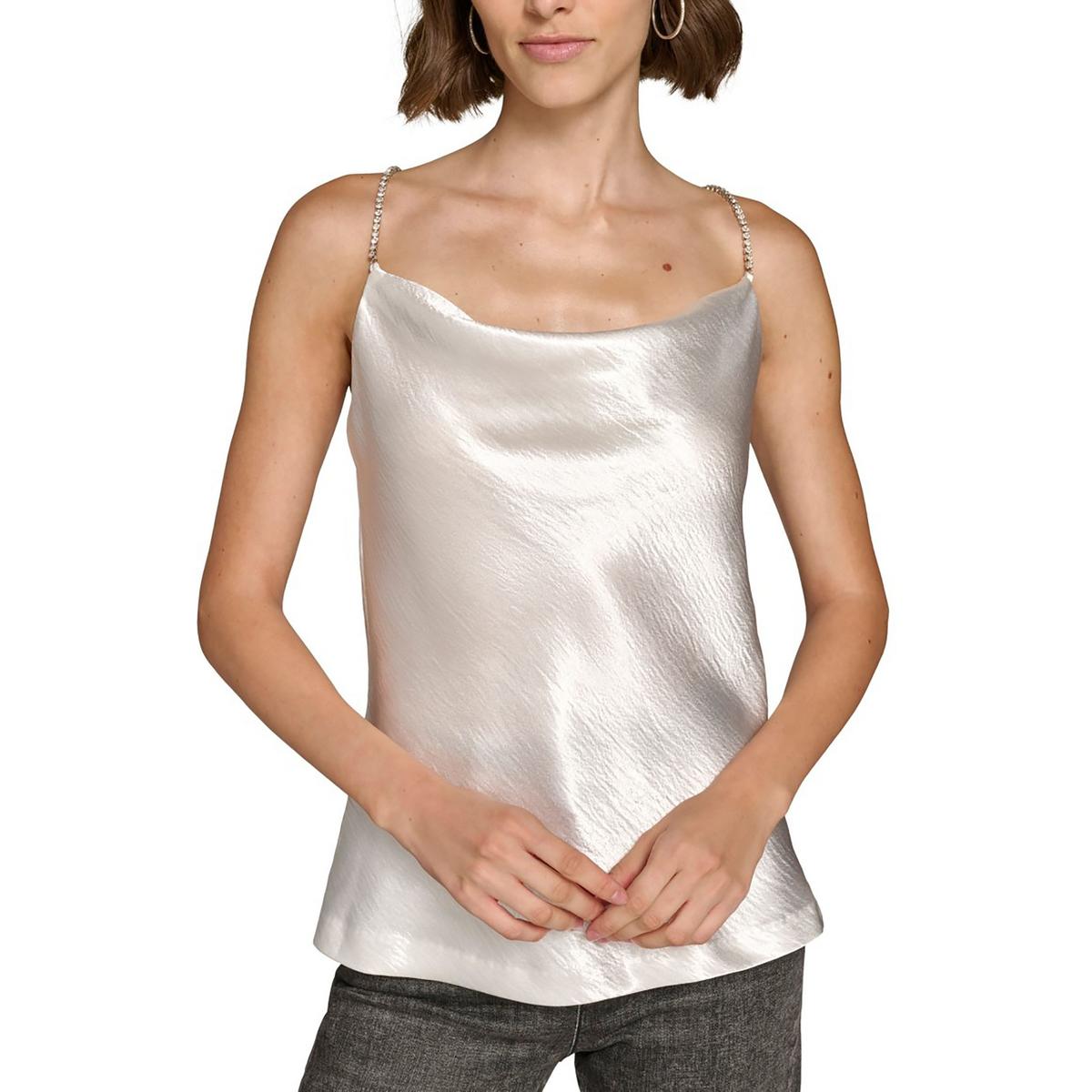 Womens Rhinestone Satin Camisole