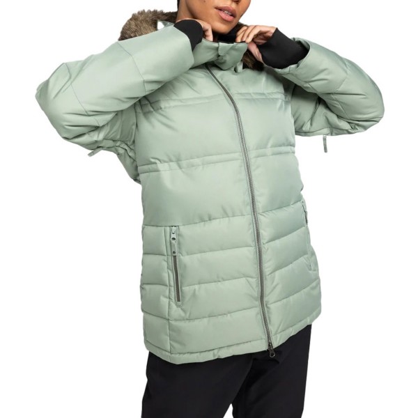 Women's Roxy Quinn Snow Softshell Jacket Large Lily Pad