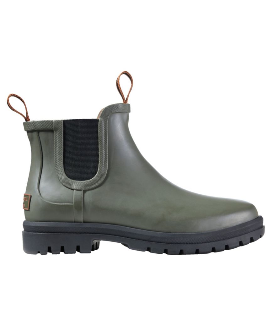 Women's Rugged Wellie Chelsea Boots Kelp Green/Black 6(B), Rubber L.L.Bean