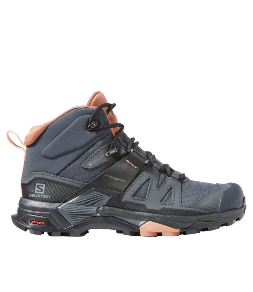 Women's Salomon X Ultra 4 GORE-TEX Hiking Boots Ebony/Mocha Mousse/AlmondCream 6.5(B), Rubber