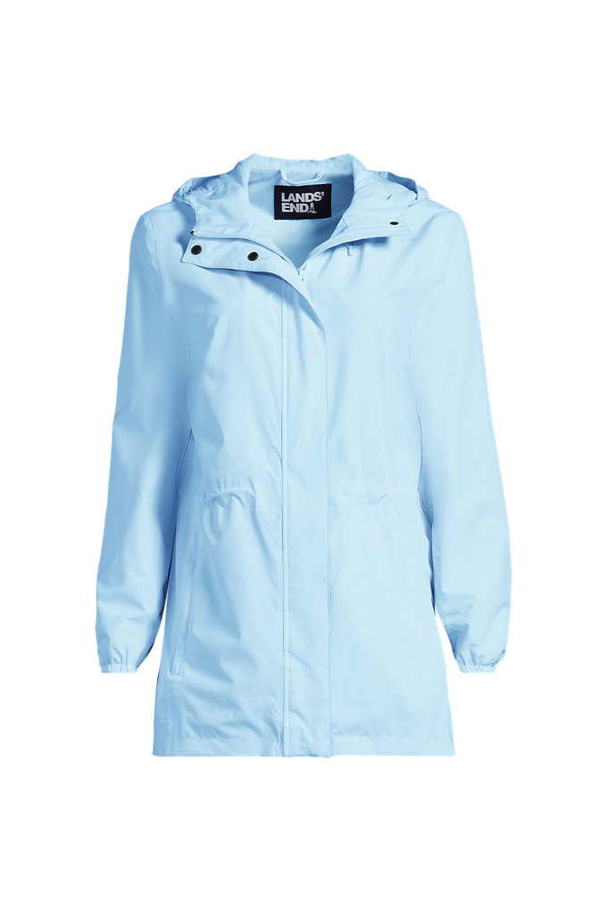 Women's Squall Packable Waterproof Raincoat - Lands' End - Blue - XS