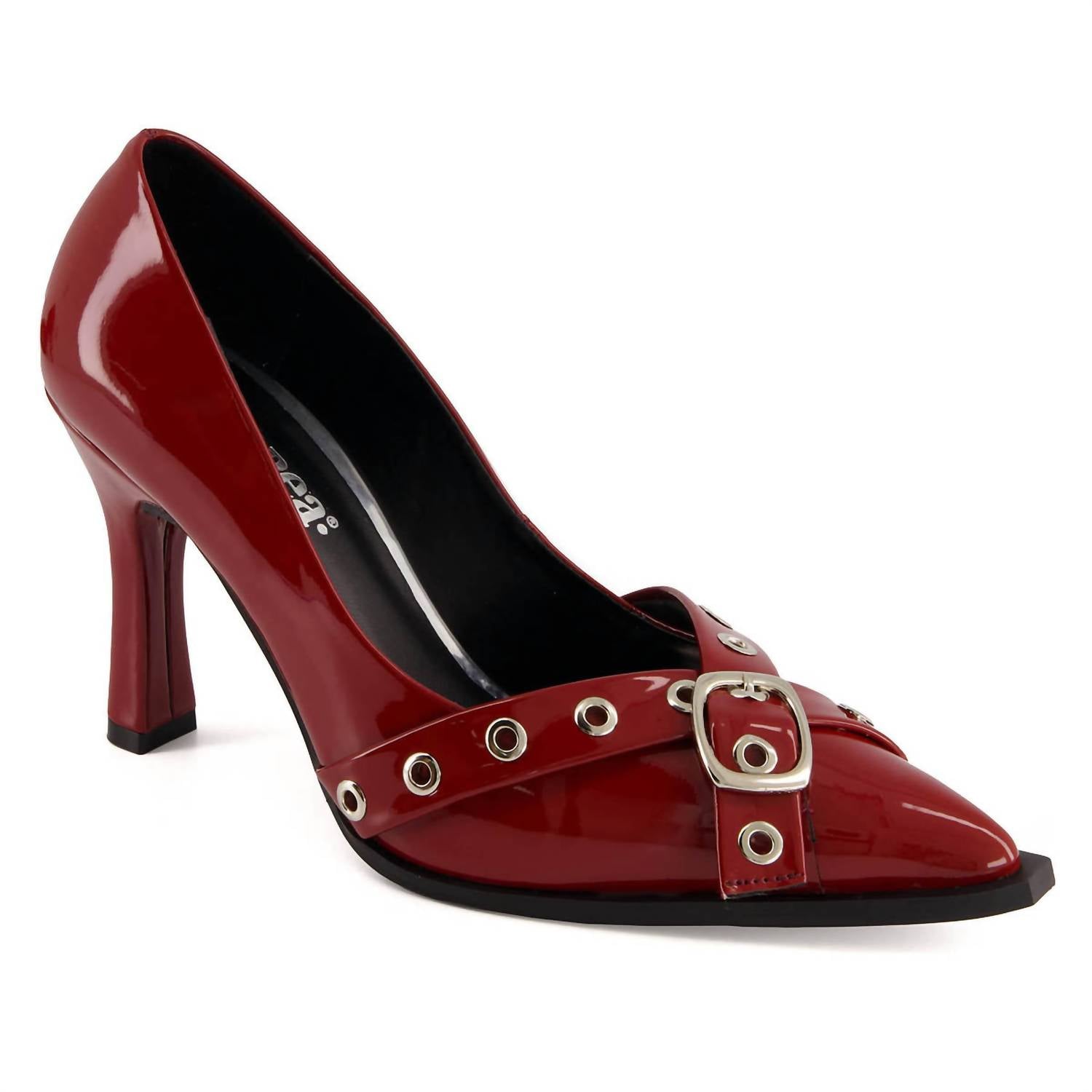 Women's Stilettos With Double Strap Ornament Pumps In Red