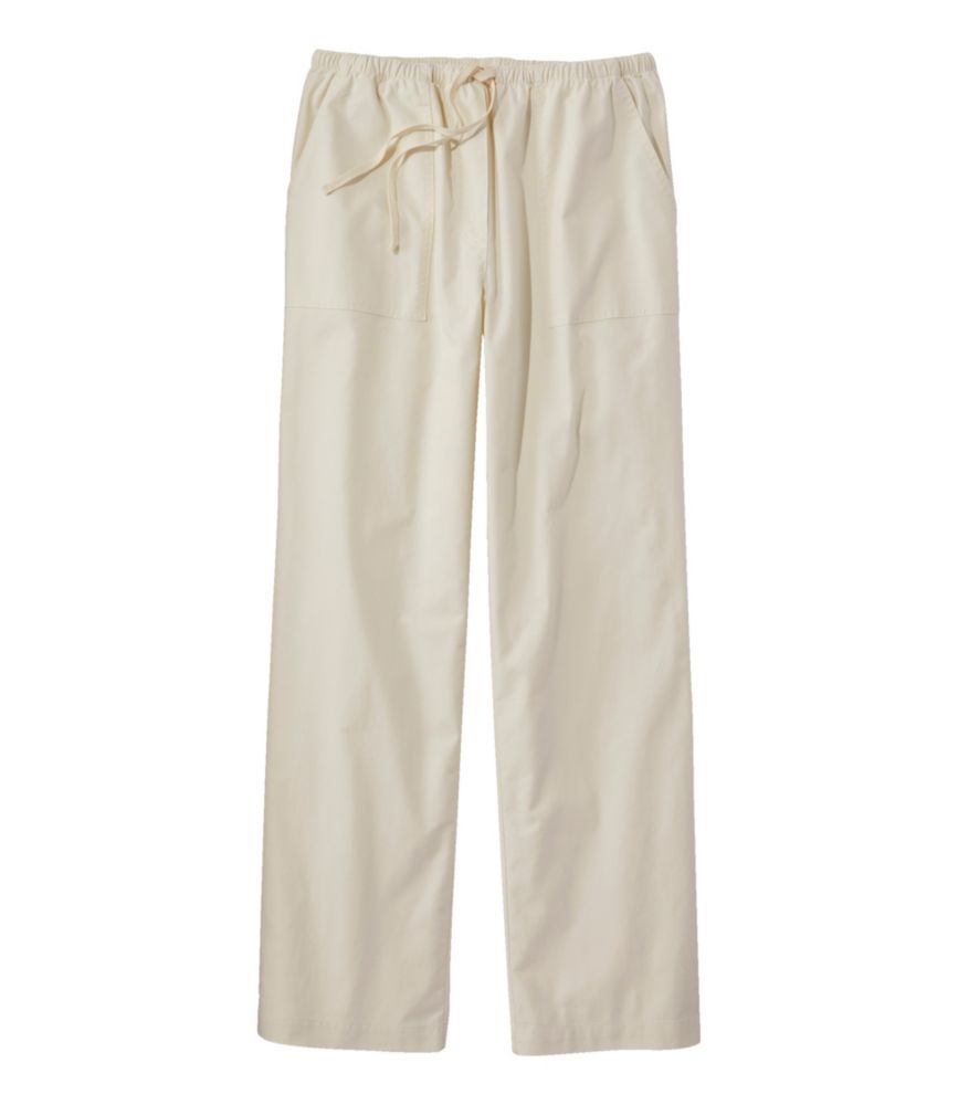 Women's Sunwashed Canvas Pants, High-Rise Straight-Leg Antique White 1X, Cotton L.L.Bean