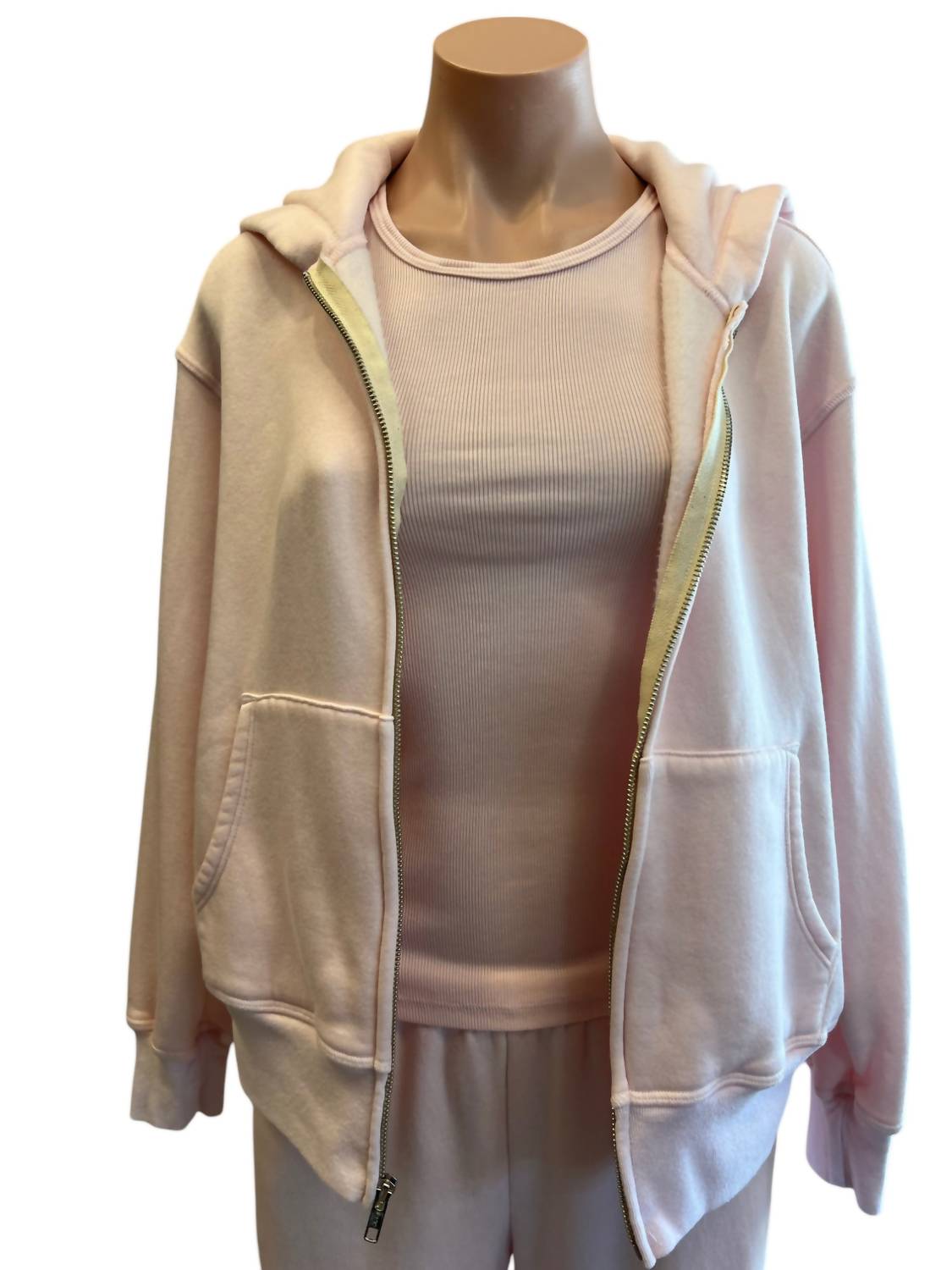 Women's Teddy Fleece Relaxed Zip Up Hoody In Pink Sorbet