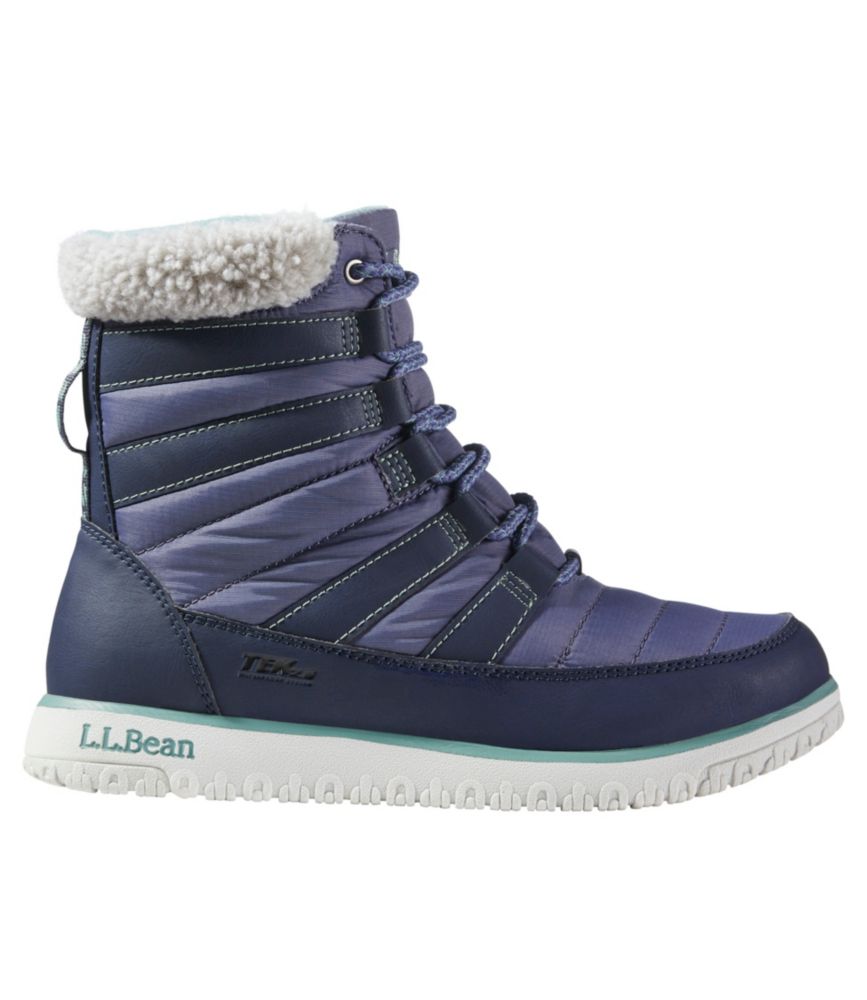 Women's Ultralight Quilted Insulated Boots, Lace-Up Classic Navy/Midnight 6(B), Leather/Rubber/Nylon L.L.Bean